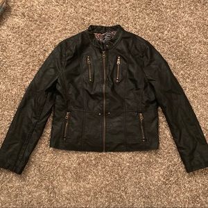 Leather Jacket with Cheetah inside